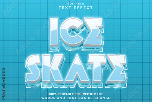 Obraz Ice Skate Editable Text Effect 3D Modern Style
