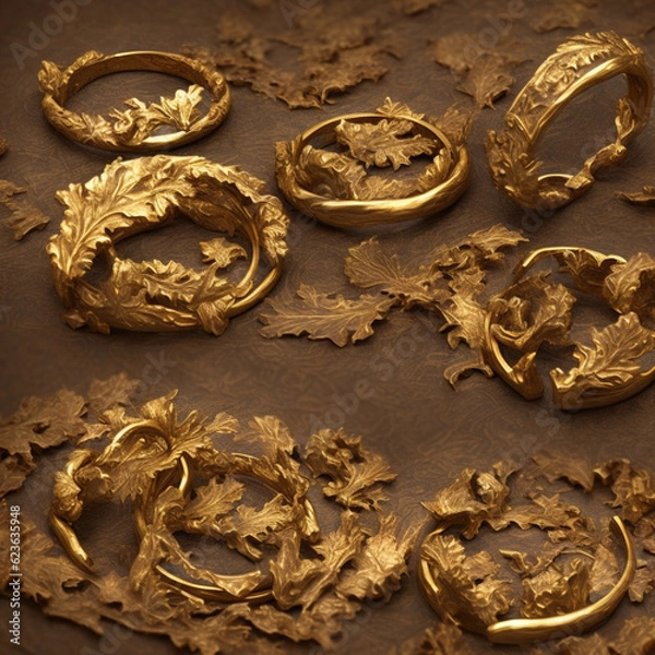 Fototapeta gold rings generated by AI tool