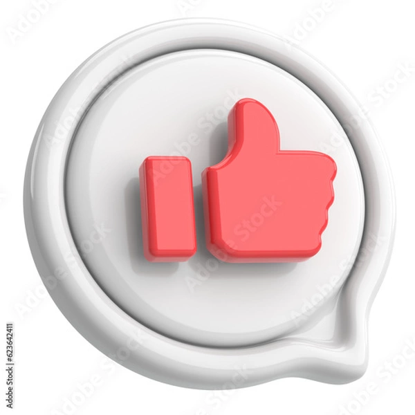Fototapeta Like icon. Like button. 3D illustration.