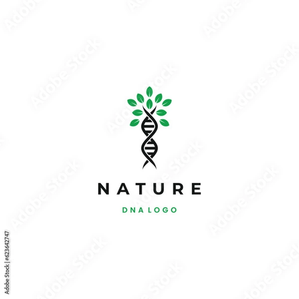 Fototapeta nature dna logo design on isolated background