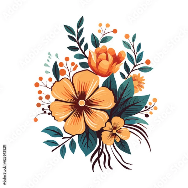 Fototapeta flowers, TShirt Design , graphic design, Generative Ai