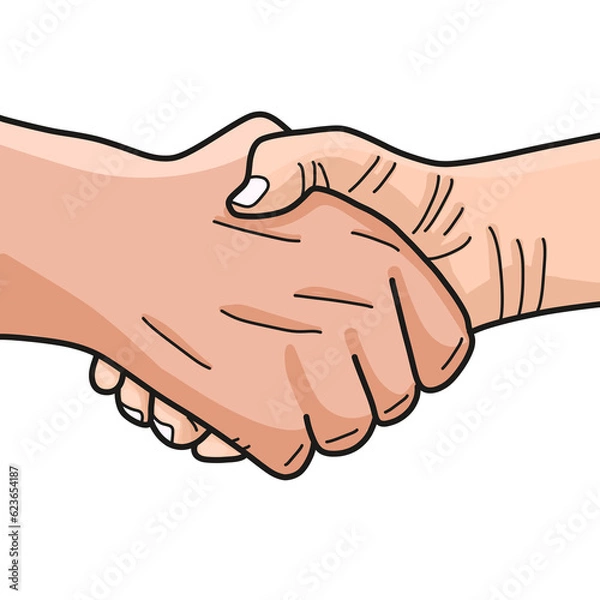 Fototapeta handshake isolated on white background