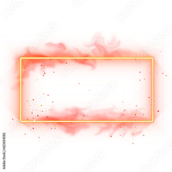 Obraz gradient neon smoke effect square frame