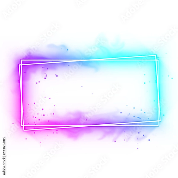 Fototapeta gradient neon smoke effect square frame