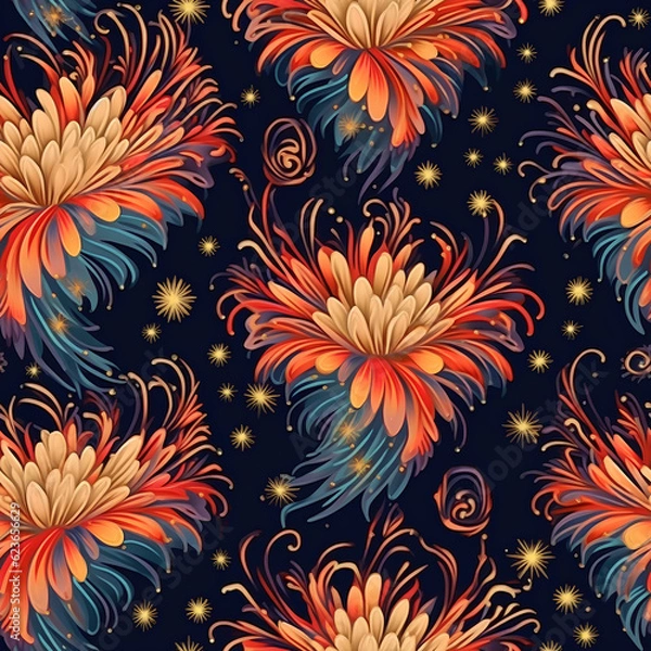 Fototapeta seamless floral pattern