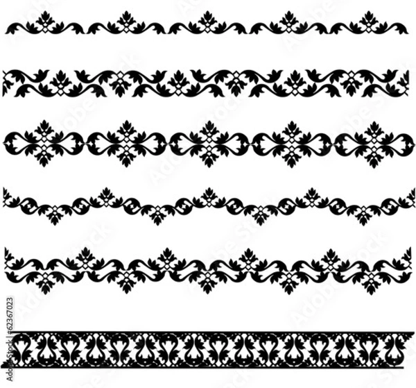 Fototapeta Set of  black borders