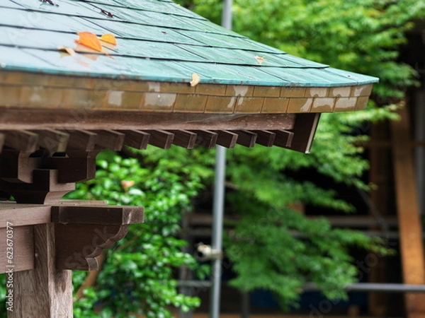 Obraz 古い街並みの家の軒先
