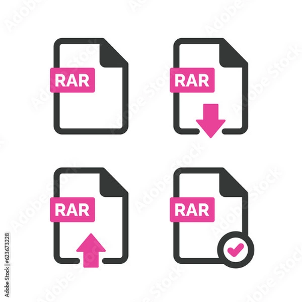 Fototapeta RAR file icon isolated on white background