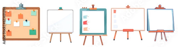 Fototapeta set of Whiteboard, bulletin board. generative ai