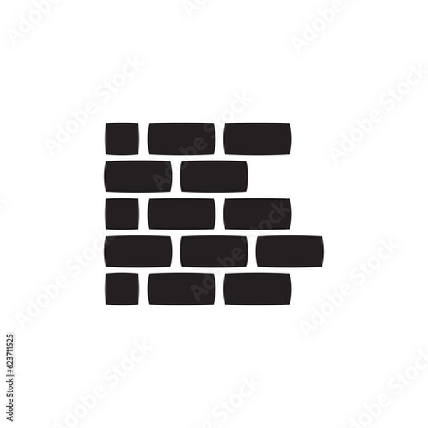 Fototapeta Brick wall vector icon. Brick wall flat sign design. Brick wall symbol pictogram. UX UI icon