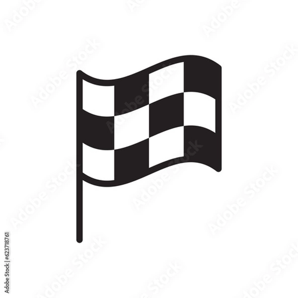 Fototapeta Race flag vector icon. Formula 1 flag flat sign design. Flag symbol pictogram. UX UI icon