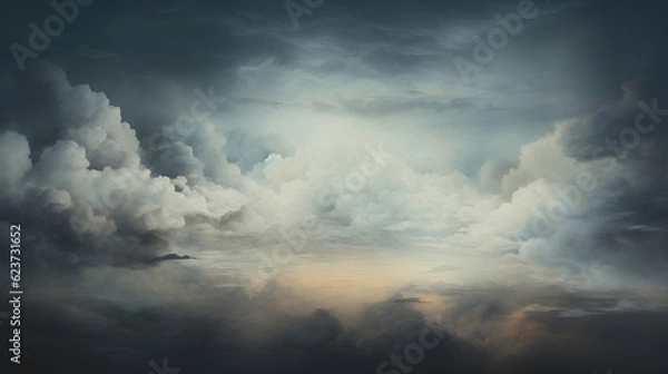 Fototapeta dramatic clouds in the evening sky