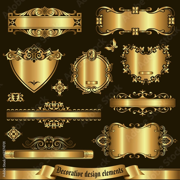 Fototapeta Decorative design elements set 2