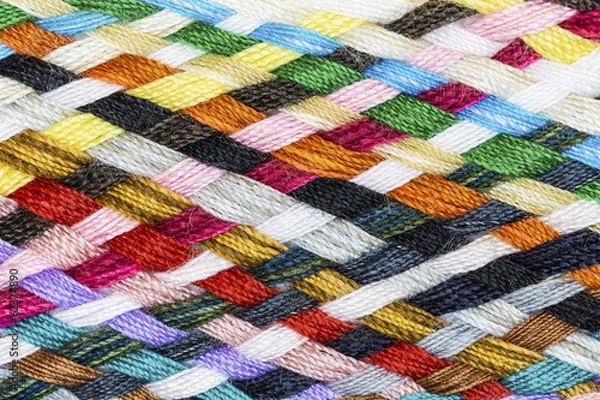 Fototapeta Strip woven cotton multicolored