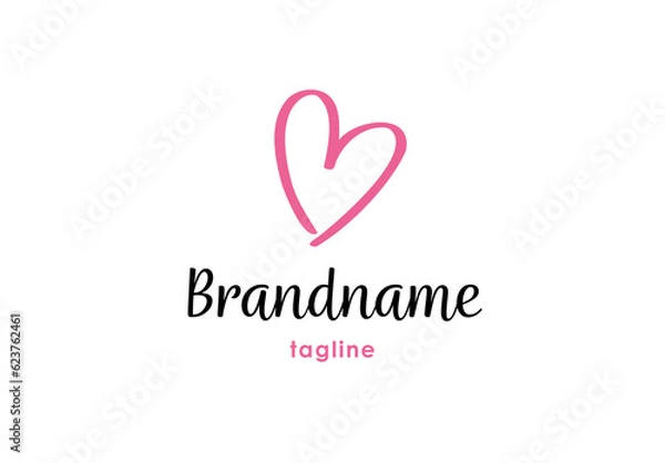 Obraz Customizable Logo Heart Love Handdrawn