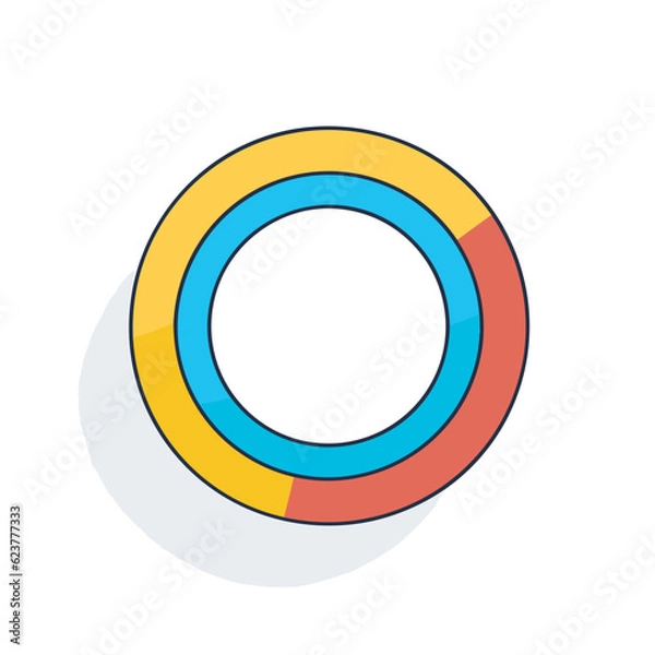 Obraz Vector of a colorful circle with a long shadow on a white background