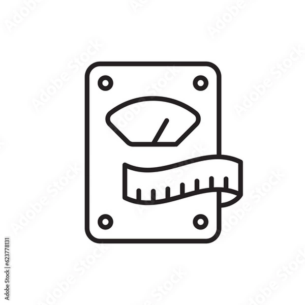Fototapeta Scale weight vector icon. Scale weight flat sign design. Scale weight symbol pictogram. UX UI icon