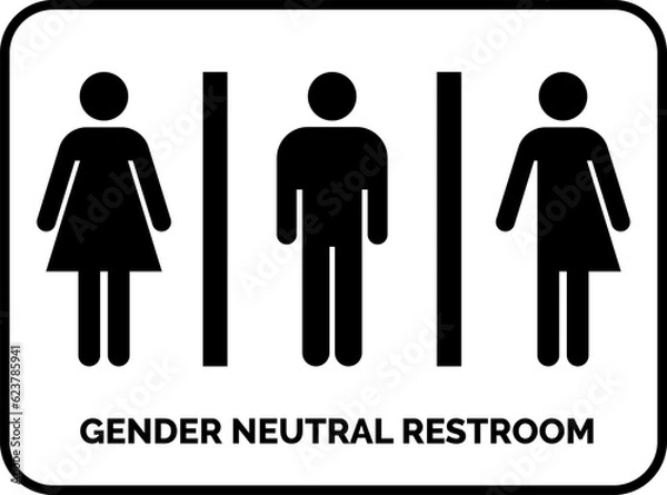 Obraz Gender Neutral Restroom Sign.All gender restroom sign
