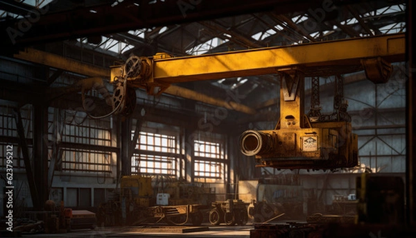 Obraz Industrial overhead crane in factory