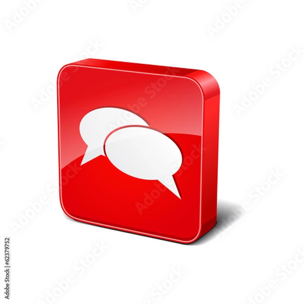 Obraz Chatting 3d Rounded Corner Red Vector Icon Button