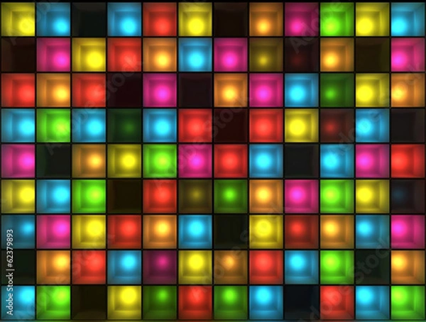 Obraz Wall of disco lights