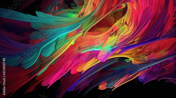 Obraz Colourful rainbow abstract artwork, a cursive bright-coloured mountain.