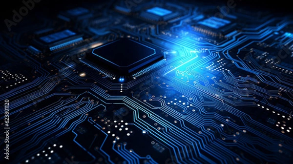 Obraz Abstract circuit board technology background, Generative Ai