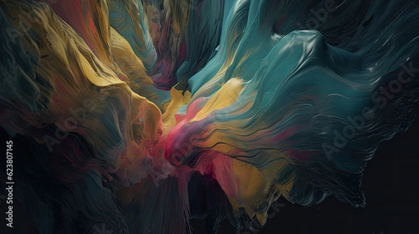 Fototapeta Dynamic Color Splashes: Abstract Fusion of Vibrant Hues
