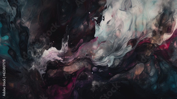 Obraz Dynamic Color Splashes: Abstract Fusion of Vibrant Hues