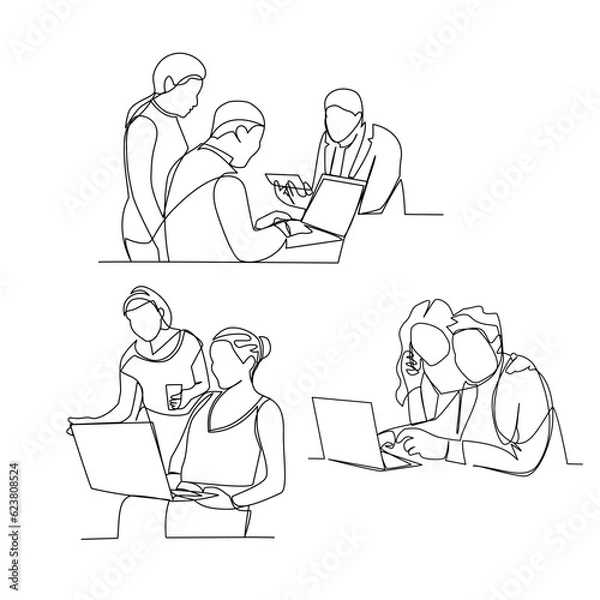 Fototapeta Workers vector illustration