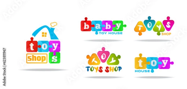 Obraz Toys shop logo design bundle