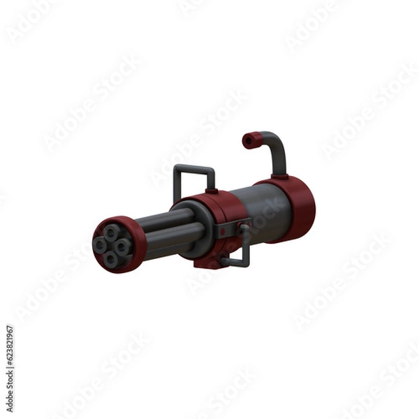 Fototapeta gatling gun 3d modeling