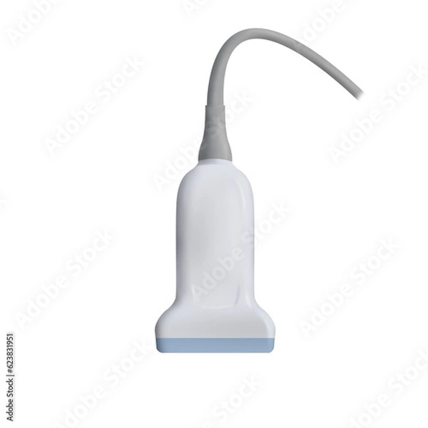 Obraz 초음파 프로브 설명하는 메디컬일러스트