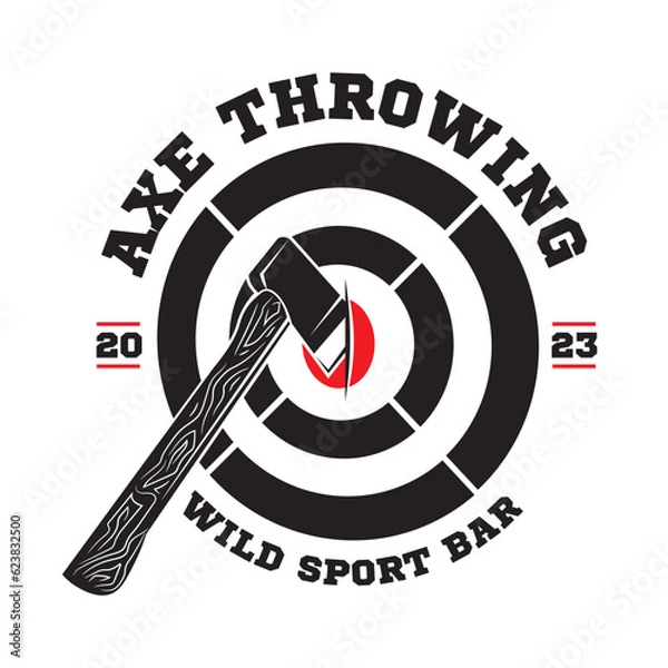 Obraz Axe throwing vector illustration logo design