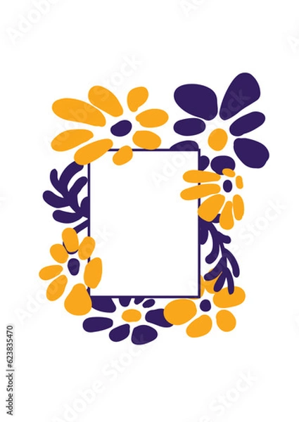 Obraz Abstract art background design with floral elements and frame for text. Vector EPS10