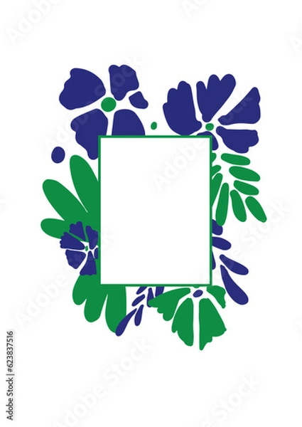 Obraz Abstract art background design with floral elements and frame for text. Vector EPS10