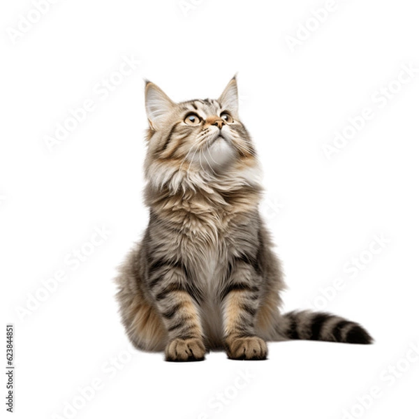 Obraz Cute kitten looking up. No background