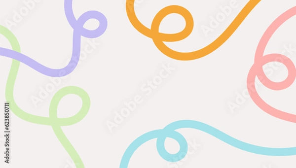 Fototapeta Colorful line doodle pattern background