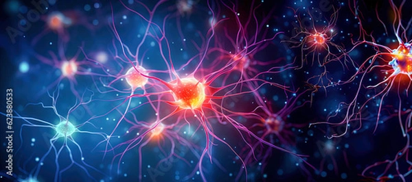 Fototapeta Neuron Cells building a neural network