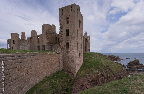 Obraz Scotland, barracks, Peterhead, history, historic, old, Port erroll, castle, highlands, scottish, building, tourism, fortress, sky, abberdeenshire, ruins, north sea, highland, Britain, architecture, an