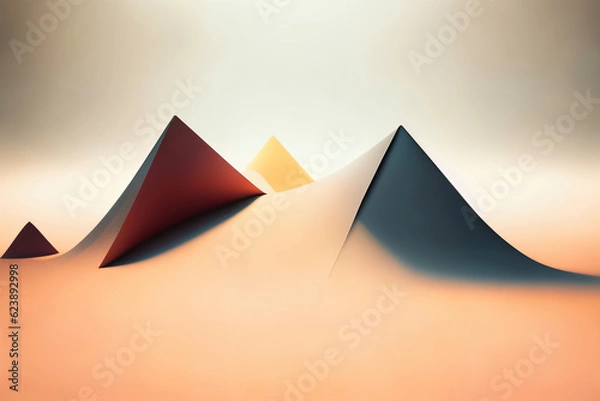 Obraz The abstract 3d design elements,Minimalist style landscape design