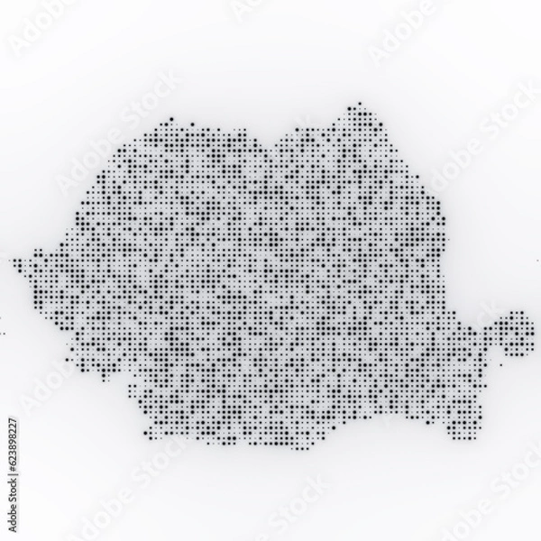 Fototapeta Map of Romania on a white background