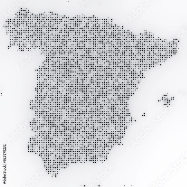 Fototapeta Map of Spain on a white background