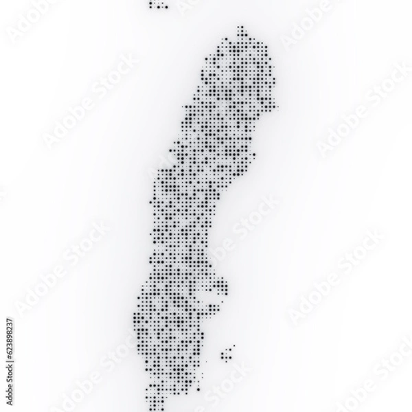 Fototapeta Map of Sweden on a white background