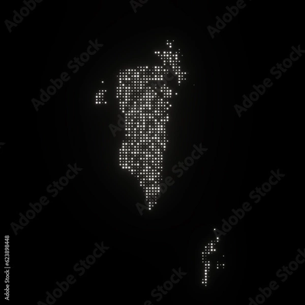 Fototapeta Map of Bahrain on a black background