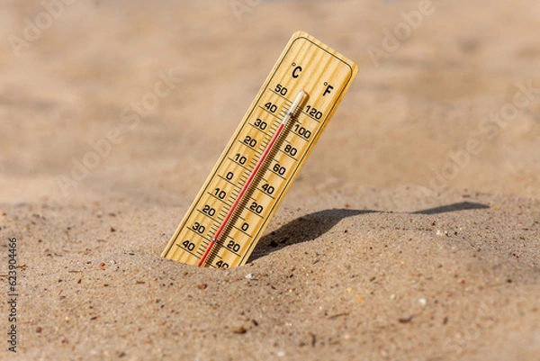 Obraz Thermometer on the Sand Beach