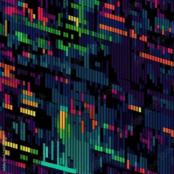Obraz Colorful glitch texture - digtal, retro