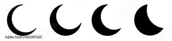 Obraz crescent moon icon set 