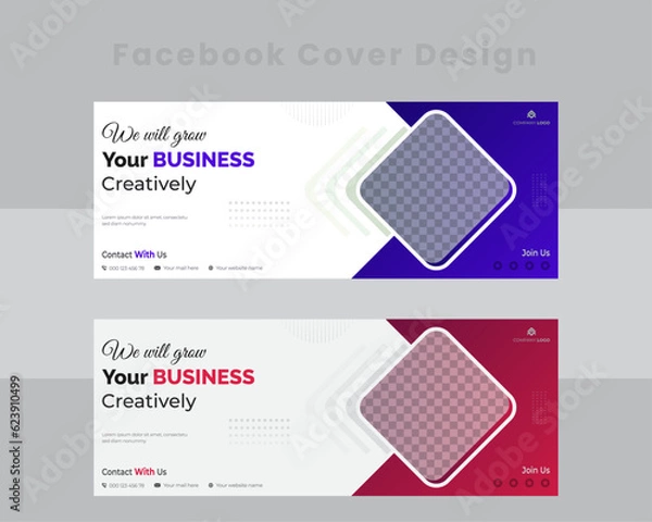 Fototapeta Vector cover design. modern and creative facebook cover template. 