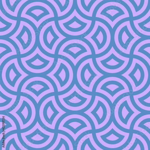 Fototapeta Traditional Asian Decorative Seamless Pattern Vector Violet Abstract Background. Fashionable Korean Fabric Textile Print Repetitive Graphic Motif Lavender Color Abstraction. Endless Geometric Ornament